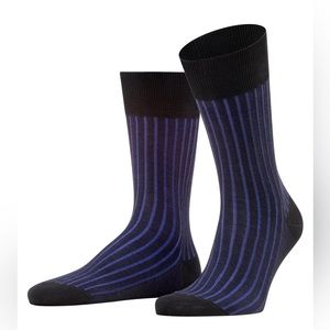 NWT Falke Shadow Men’s Black Ribbed Dress Socks Size 6.5-7.5